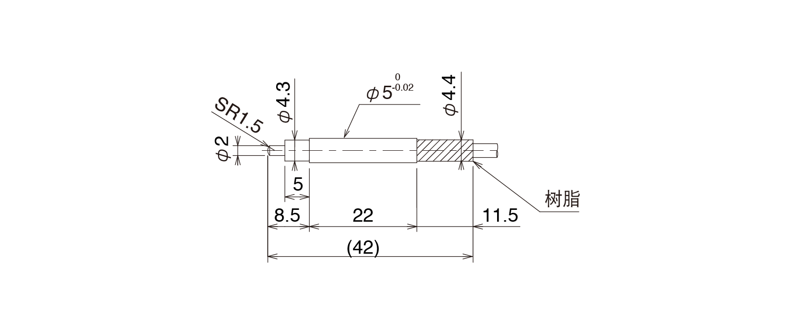 CSJS50A-Lの外径寸法図1